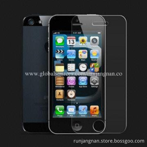 9H Hardness Self-adhesive Anti-shock Tempered Glass Screen Film for iPhone 5/5S, Easy to Install